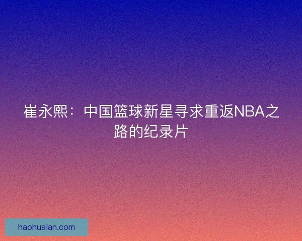 崔永熙:中国篮球新星寻求重返NBA之路的纪录片 崔永熙:中国篮球新星寻求重返NBA之路的纪录片